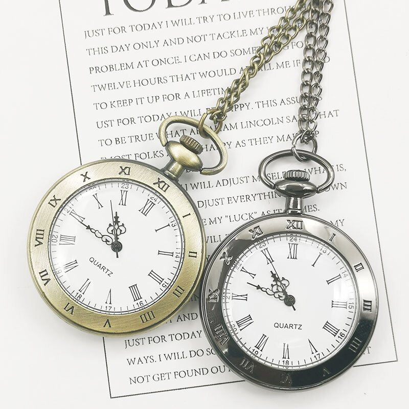 Open face quartz zakhorloge analoge weergave hanger klok met ketting horloge voor mannen vrouwen  cf1017