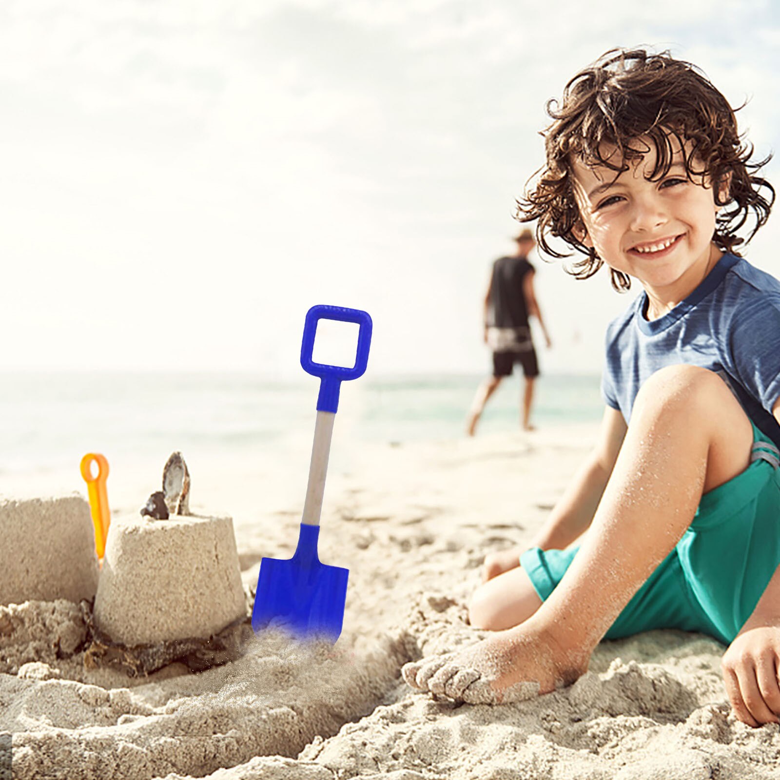 3Pcs Kinderen Sneeuw Schop Kinderen Strand Schop Met Houten Steel Handvat Huishouden Multifunctionele Licht Gewicht Tool Schop