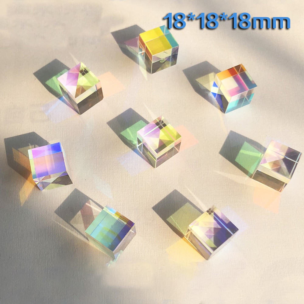 Cubo de luz hexagonal brillante para niños, Prisma divisor óptico de 18x18x18mm, ideal para experimentos científicos populares