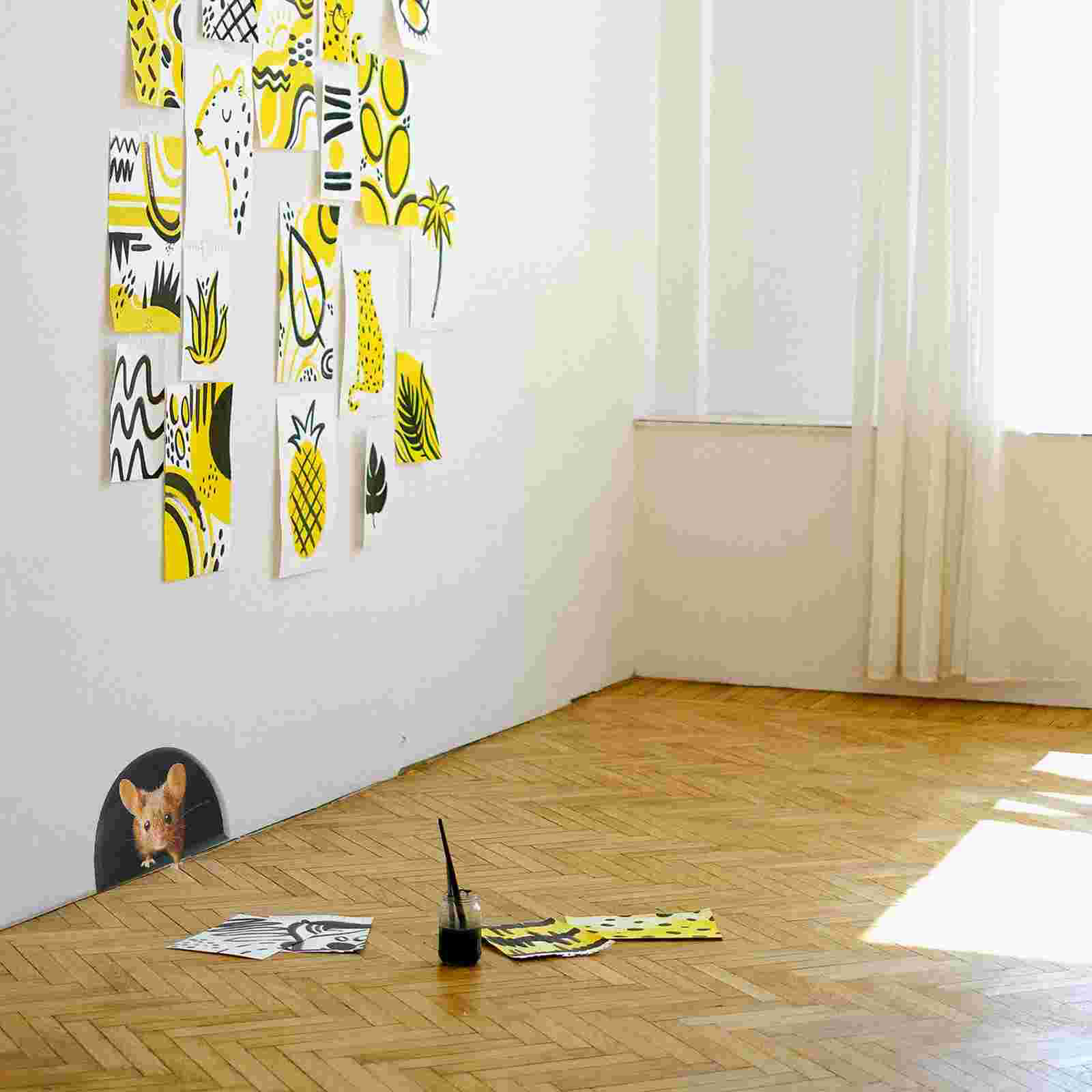 30Pcs Hole Wall Art Sticker Animal Decal Hole Background Decal