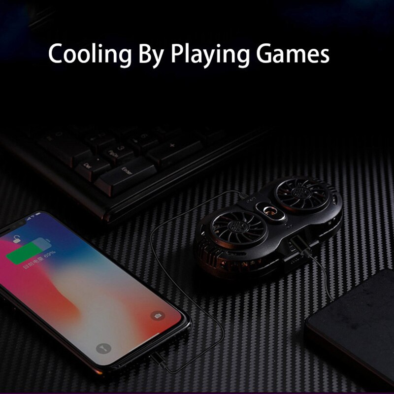 Ventilador doble para teléfono móvil, soporte para teléfono móvil, disipador de calor, controlador de refrigeración