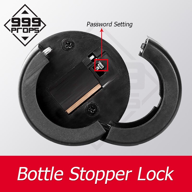 Fles Lock Liveroom Escape Game 3-Digit Puzzel Lock Plaats Het Slot Op Smalle Hals Fles Te Verbergen aanwijzingen 999Props