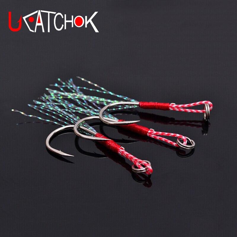 10pcs/pack 10# to 20# Origin jigging assist hook overweight boat jigging bait fishing roped thread jig hook fishing tackle