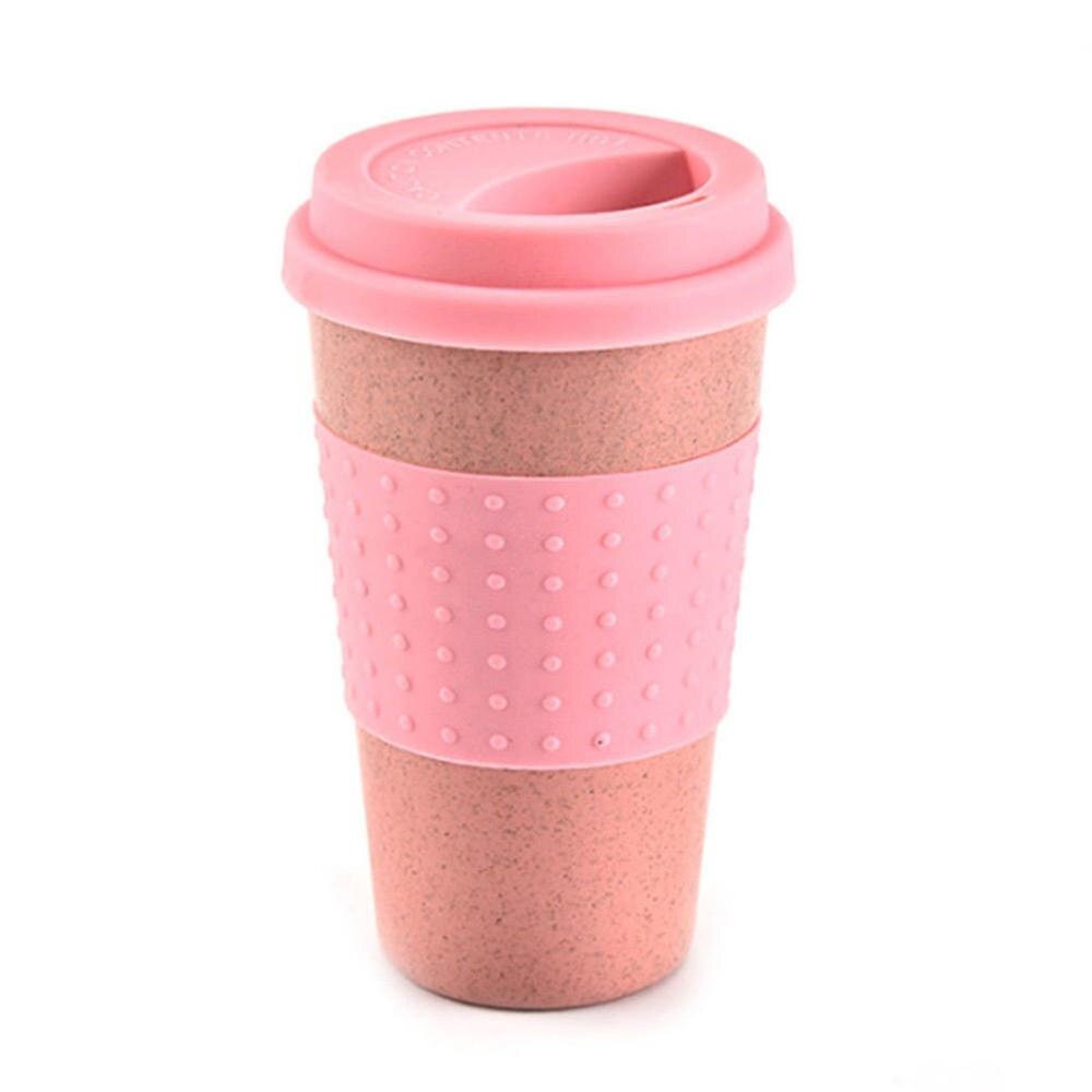 Faroot Reusable Bamboo Fibre coffee Cups Eco Friendly 3 Colors 300ml Portable Coffee Tea Mugs Travel Mug With Lid
