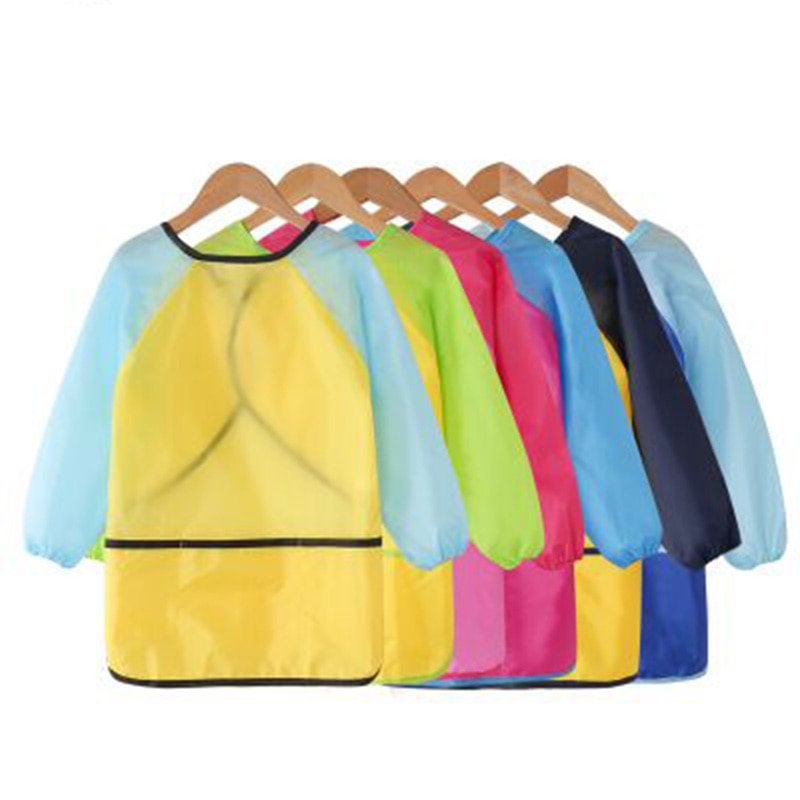 Leuke Baby Slabbetjes Waterdichte Lange Mouw Schort Kinderen Voeden Kiel Bib Burp Kleding Zachte Eten Peuter Kleding
