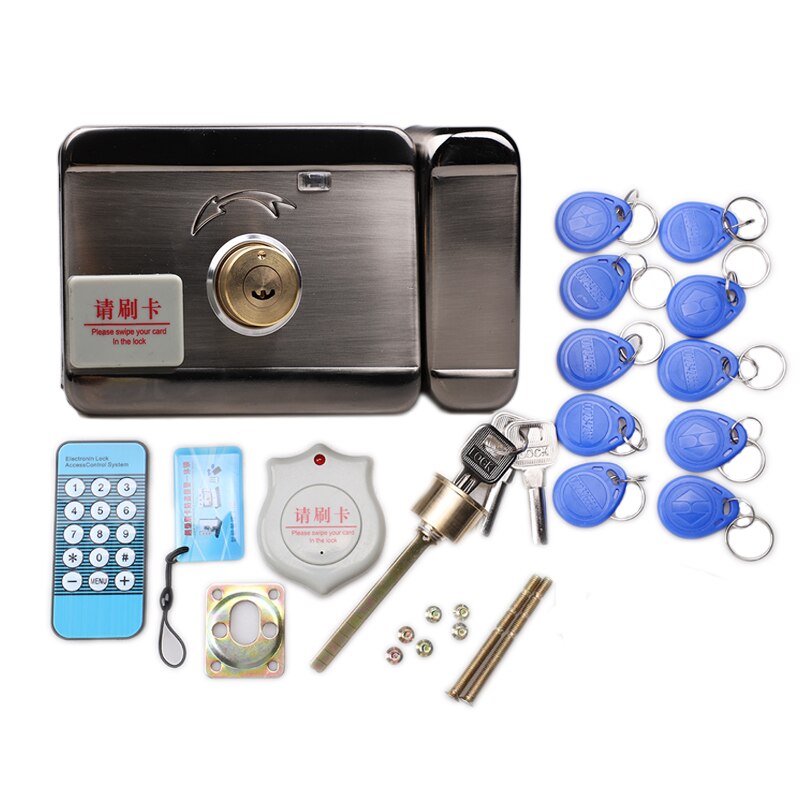 DC12V lock Automatic Swipe Card Lock System 125KHZ RFID Smart Lock Keycard Entry Systems 1000Users Keyless Lock Factory: B Type