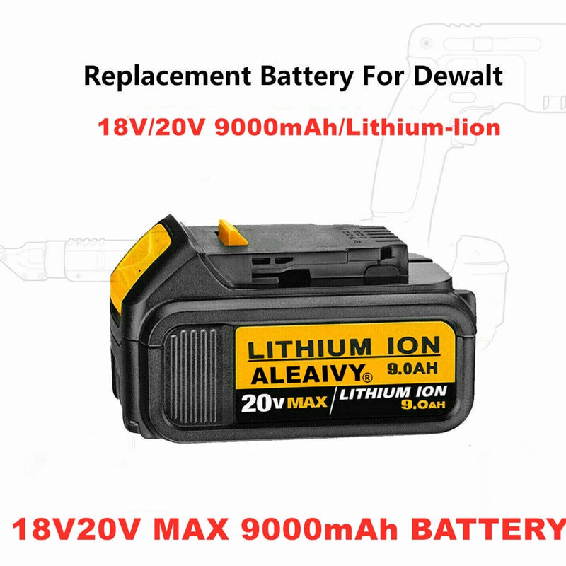 18v 9.0ah max xr batteri udskiftning af elværktøj til dewalt dcb 184 dcb 181 dcb 182 dcb 200 20v 5a 18 volt 18 v batteri med oplader