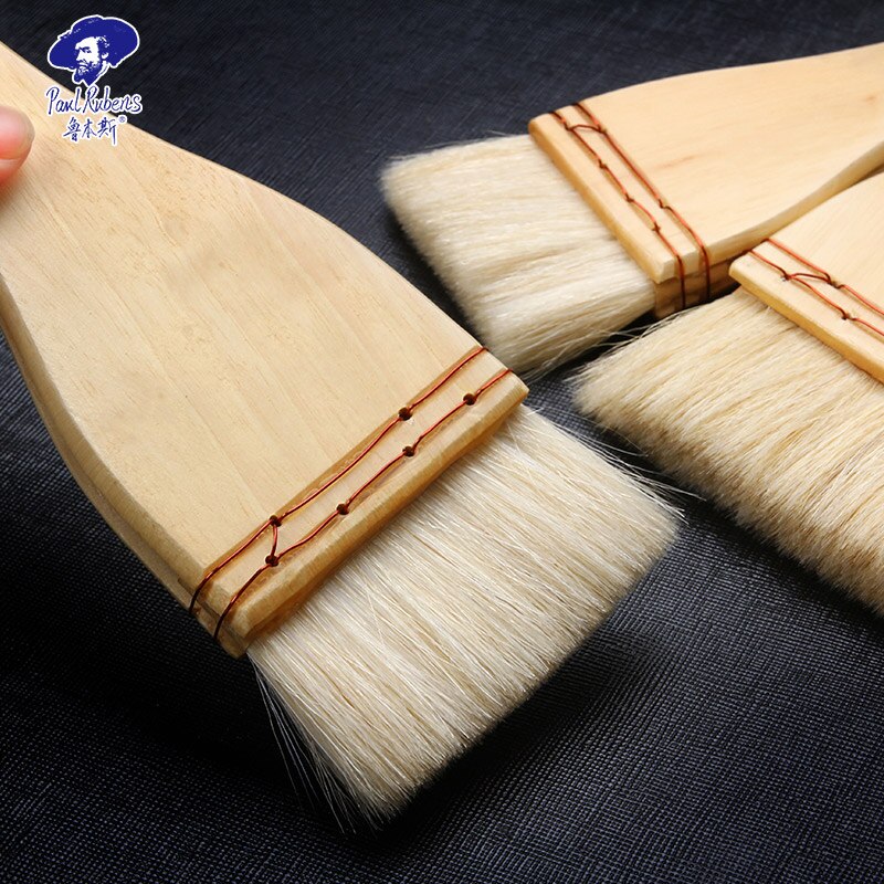Verf Borstel Set Wol Schilderen Borstels Muur Borstel 2 Maten Breed Hout Decorator Borstel voor Kunst Klein/Groot