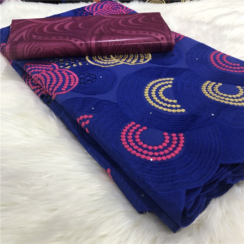 Bazin africain, tissu en brocart Riche, 5yards/lot de mélanges brodés, coton et dentelle de suisse, tissu en dentelle Damask Shadda guinée brocart: 13