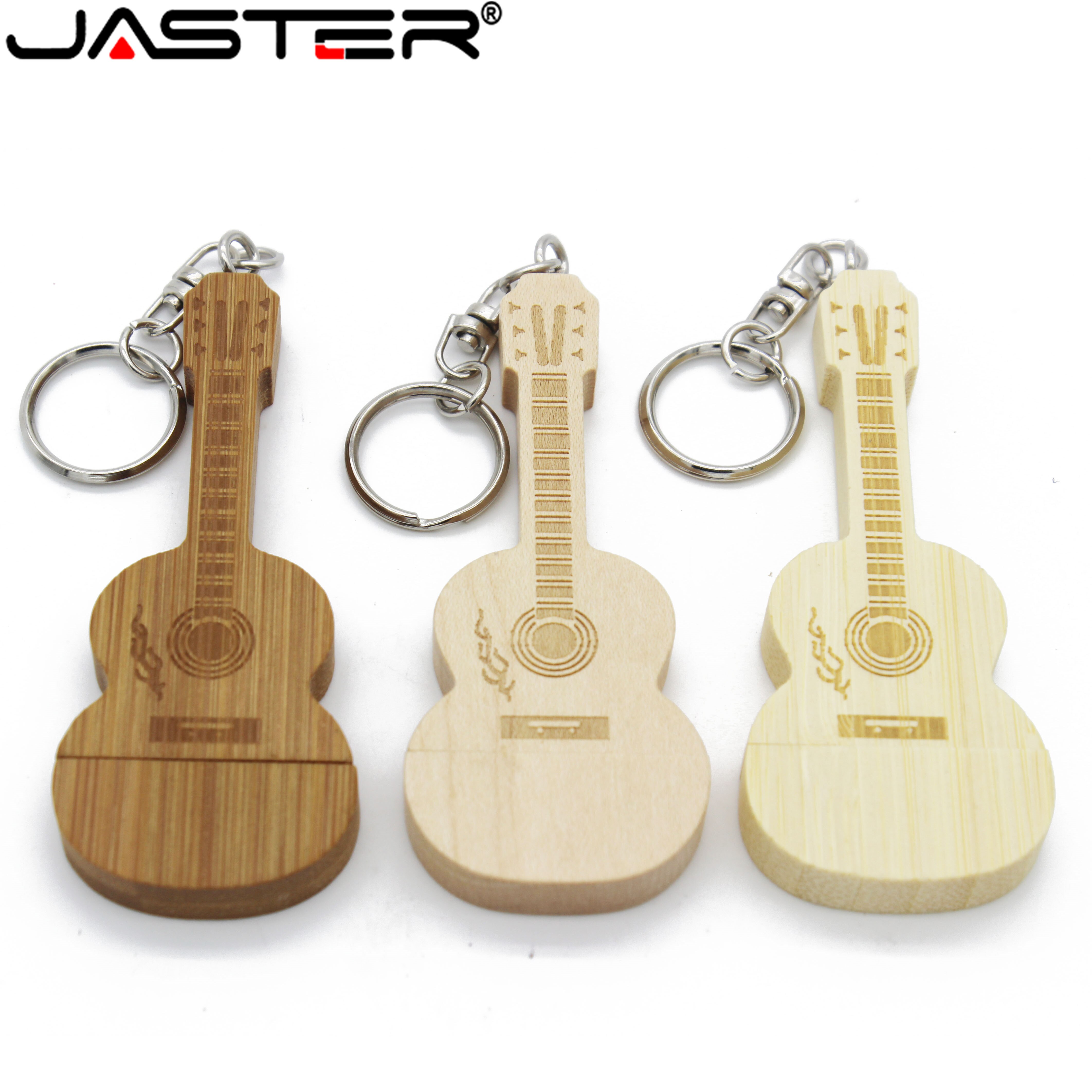 (Over 1 Pcs Gratis Logo) houten Gitaar Usb Flash Drive Pendrives Pen Drive 8Gb 16Gb 32Gb 64Gb Usb Stick Stick sleutelhanger
