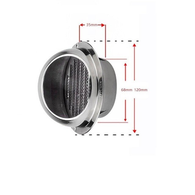 Rejilla de ventilación de techo de acero inoxidable 304, cubierta de rejilla de ventilación, tapa de ventilación montada en la pared, resistente al agua
