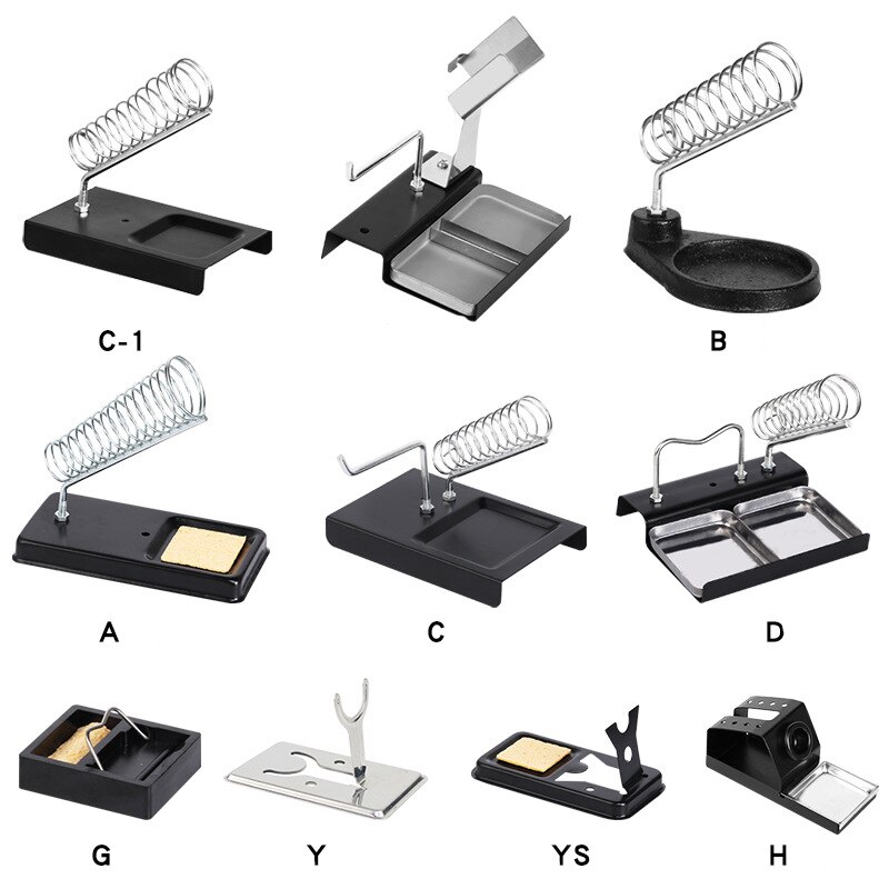 Electric Soldering Iron Stand Full Metal Holder Multifunction Soldering Iron Stand High Temperature Resistant Welding Tin Tools
