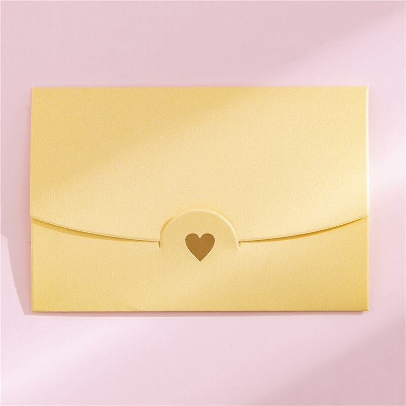 10 pieces/lot Small Greeting Card Name Card Envelope Stamping Love Pearlescent Paper Mini Envelopes Color small envelope: 10