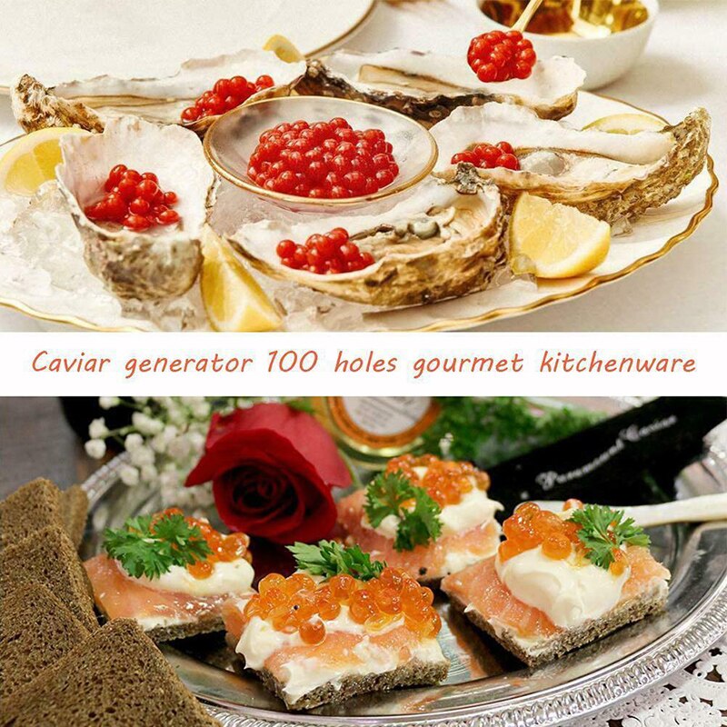 Nieuw Caviar Maker Set 100-Gat Maker Moleculaire Gourmet Gereedschap Thuis Keuken Benodigdheden