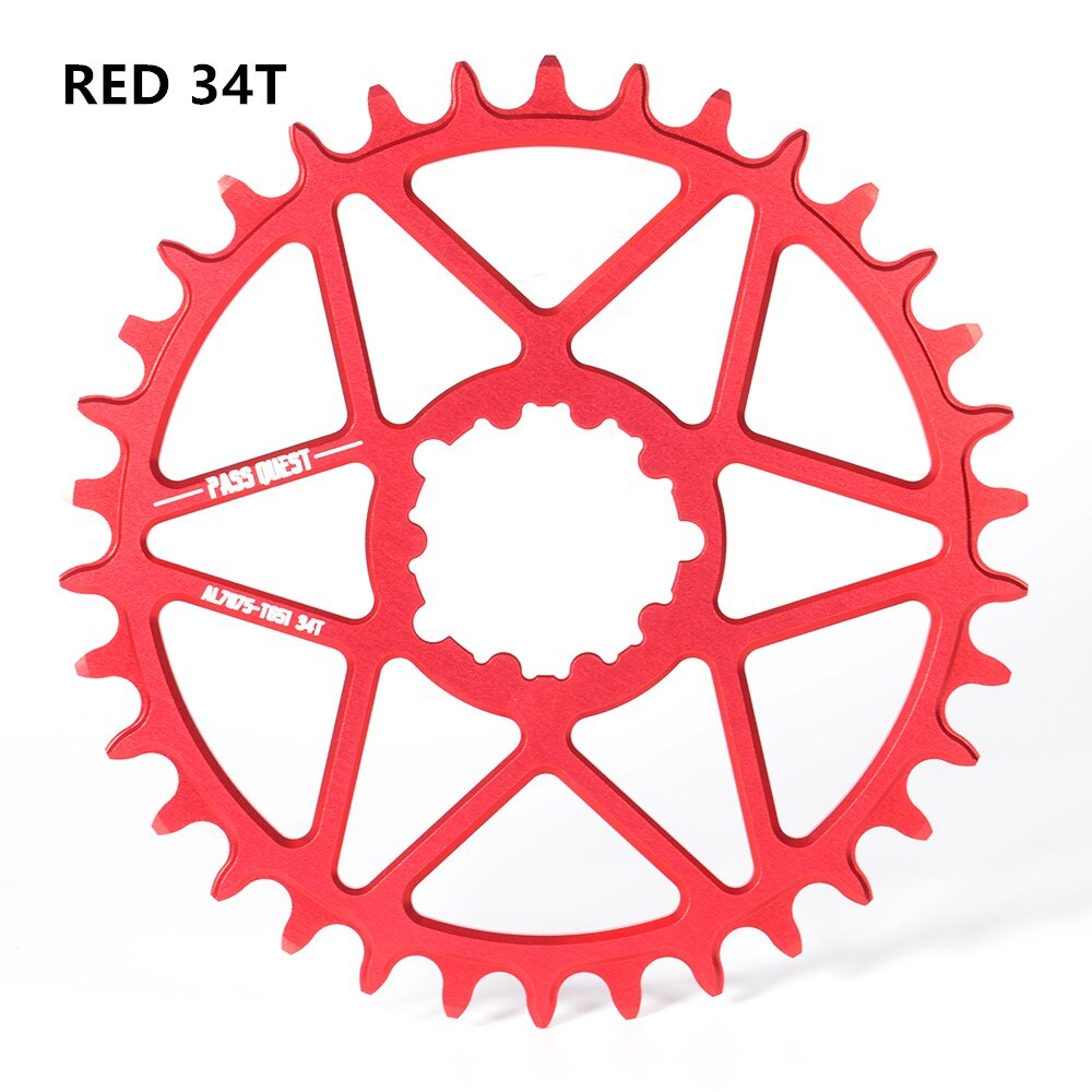 PASS QUEST SRAM gx xx1 eagle GXP round mountain bike narrow sprocket 30-44T bicycle bicycle sprocket 0mm offset crank 7075 alum: RED 34T