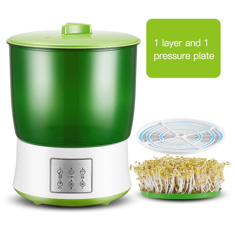 Home Use Intelligence Bean Sprout Machine Large Capacity 3 Layers Thermostat Green Seeds Growing Automatic Bean Sprout Machine: T2 / US