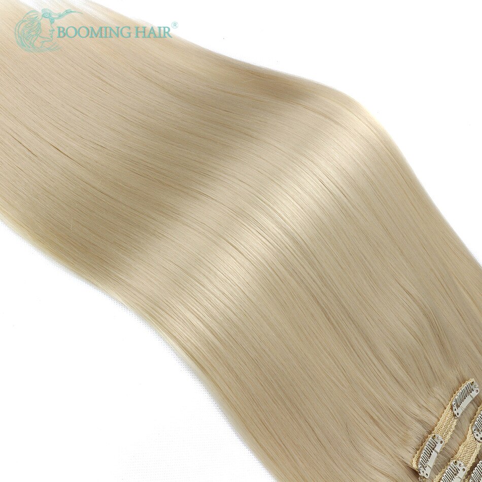 Synthetic Clip On Hair Extension Straight 140G 24 Inches Long Hair For Women High Temperature Fiber By BOOMING HAIR