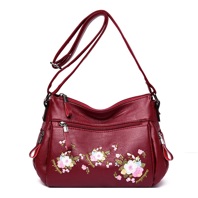 Bolso de hombro para mujer, bolso de hombro para mamá, bordado informal, versátil, para mujer