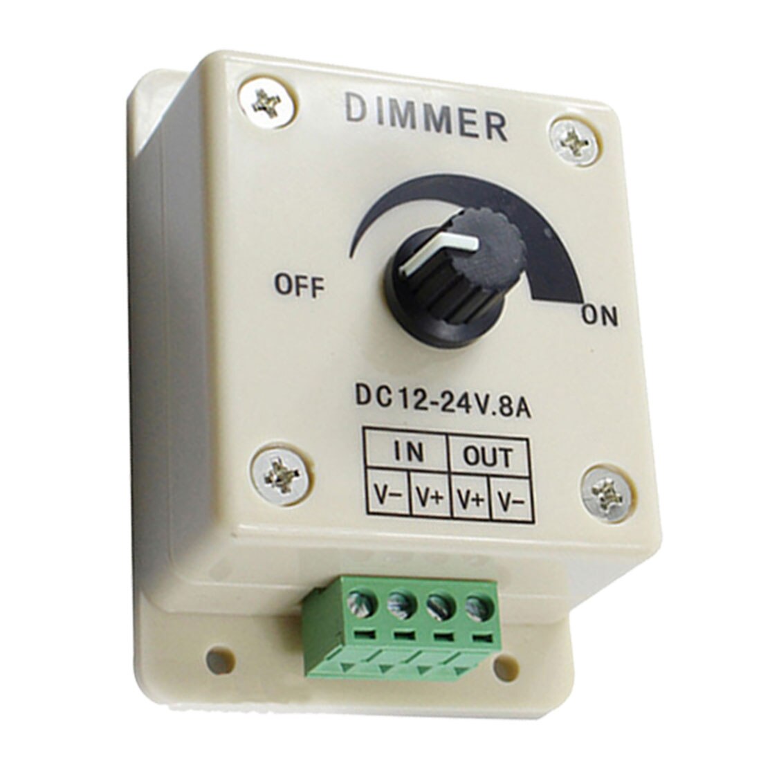 LED Dimmer Switch 12-24V 8A Adjustable Brightness Lamp Strip Driver Single Color Light Power Supply Controller