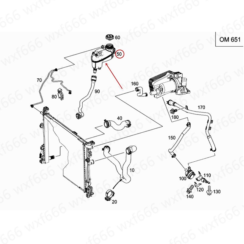 Réservoir d'eau antigel bouilloire à refroidissement | Réservoir d'expansion classe A classe B W246 W176 B180mer ced es-be nzB200 bouilloire à retour à la bouilloire