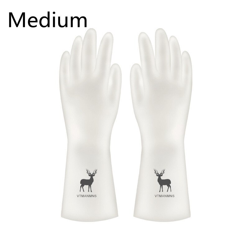 1 Paar Transparante Pvc Schoonmaak Handschoenen Multifunctionele Magic Siliconen Schotel Wassen Handschoenen Voor Keuken Accessoires Huishoudenwashing: deer M