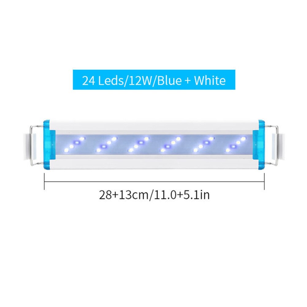 Aquarium LED Light Power Saving Super Fish Tank Aquatic Plant Landscape Grow Lighting Blue White Extensible Clip Lamp: SZD B30BW US