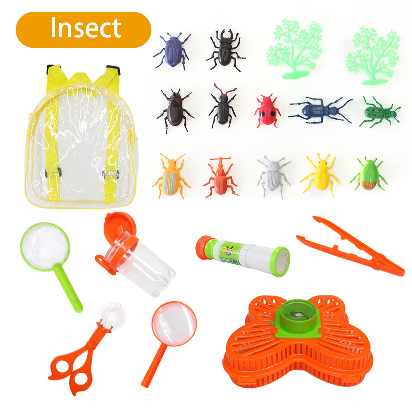 Ensemble de jouets anti-insectes avec télescope, 22 pièces, boîte d&#39;observation, Kit de Capture d&#39;insectes en plein air, jouets éducatifs scientifiques pour enfants: Beetle Style A