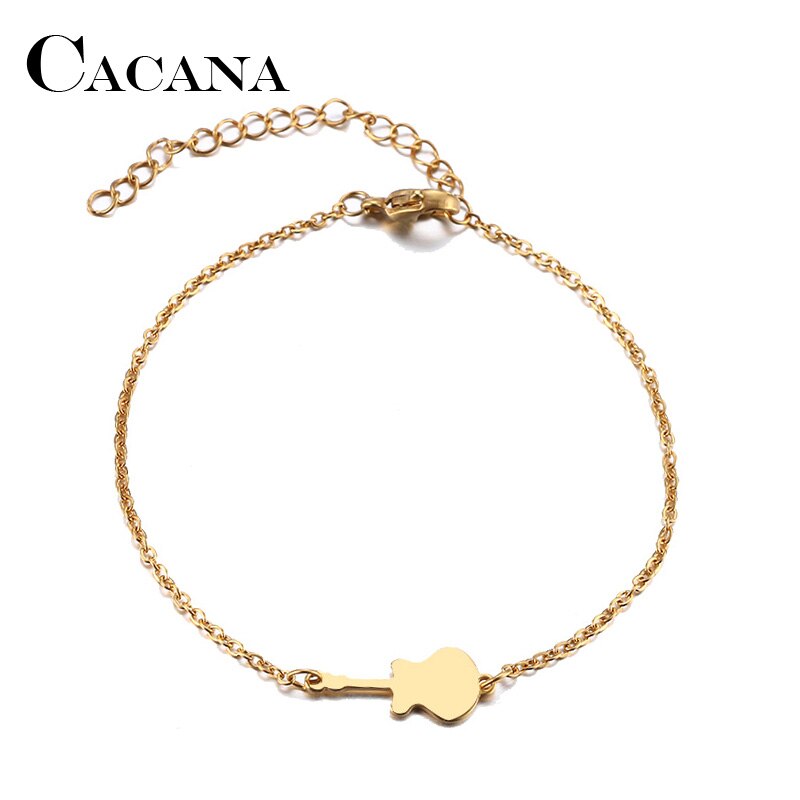 CACANA 316L Edelstahl Armband Für Frauen Mann Gitarre Gold Und Silber Farbe Pulseira Feminina geliebten Engagement Schmuck