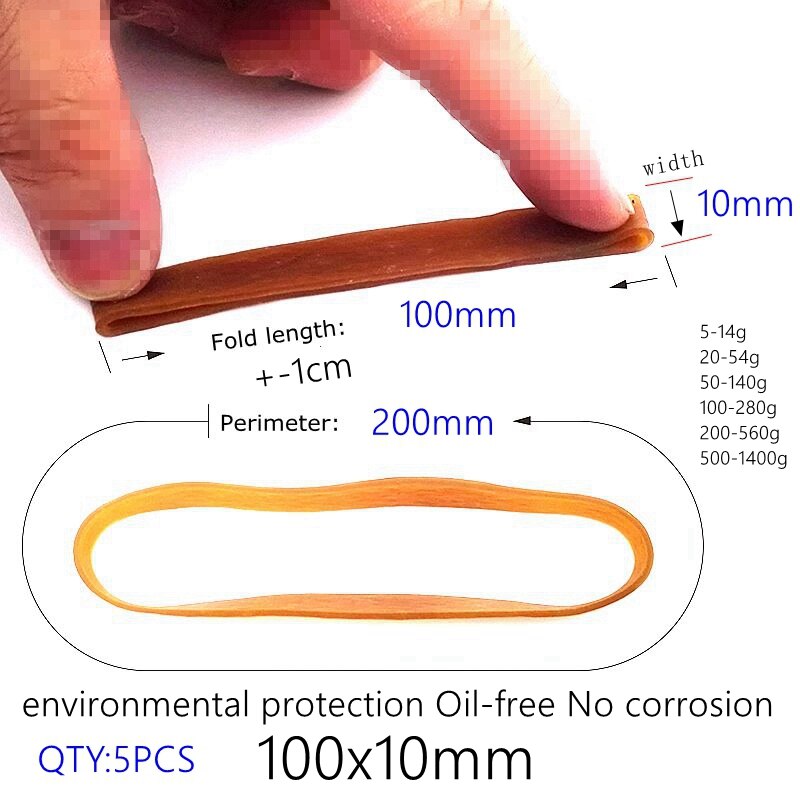 Elastiska färgade breda gummiband för kontorsmateriel användning 100 x 10mm: 5 st