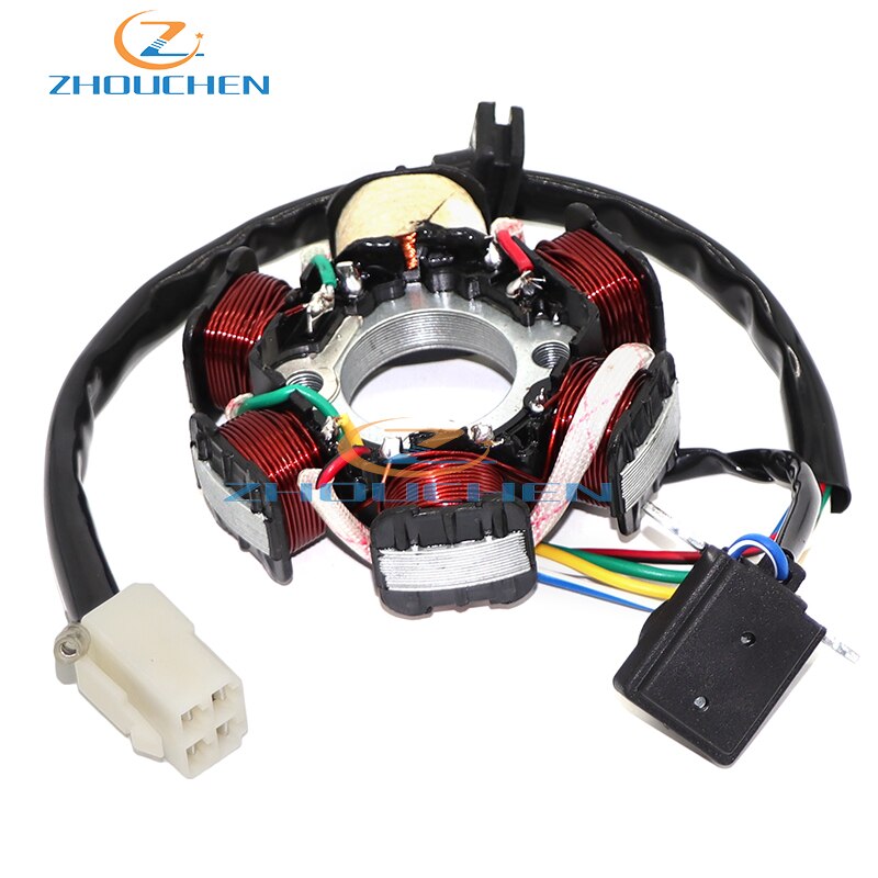 Motorer generator magneto 6- pole 4 pin magneto stator coil fit for 50 cc 90 cc 110 cc atv scooter dirt bike engine parts