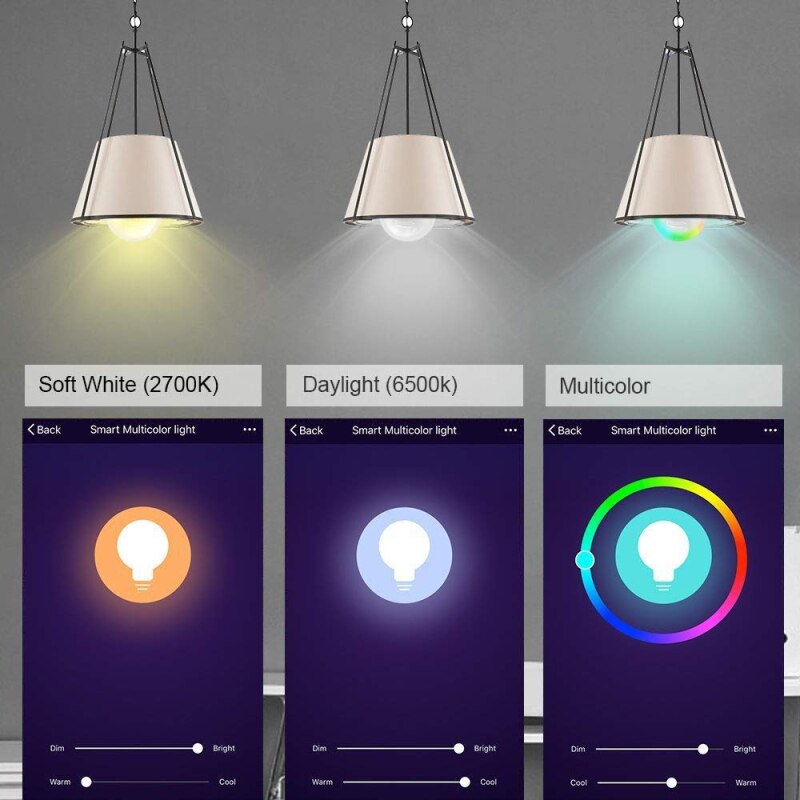 E27 Bluetooth RGB LED Bulb LampB22 LED Lamp WIFI Light Bulb Indoor Home Decor Smart IC Lighting Lamp Smart Bulb