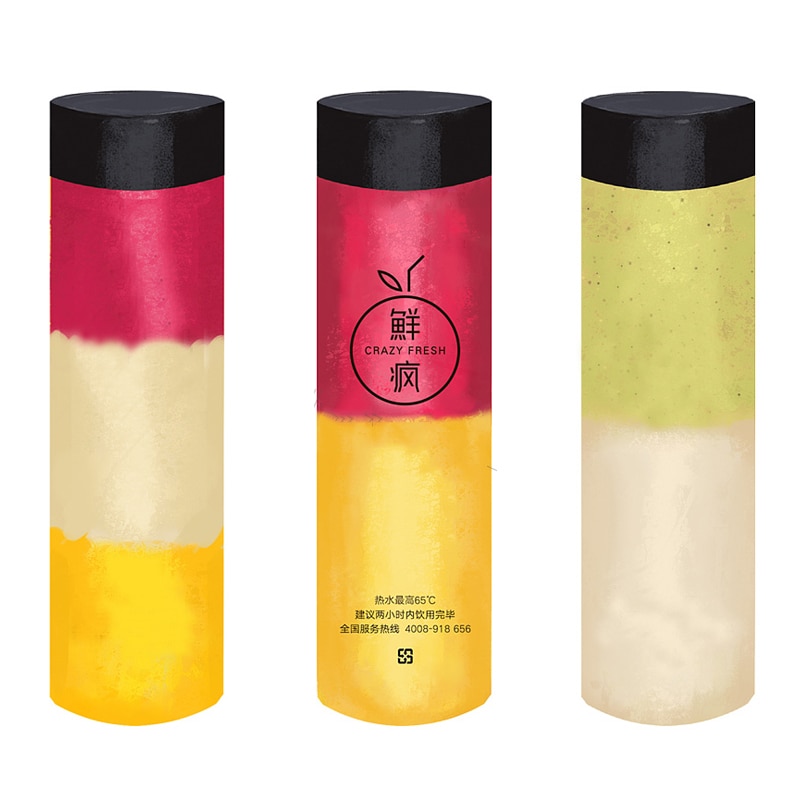 10 stk/parti engangs teflaske take-away emballage cylindrisk juice flaske låg cylindrisk flaske opbevaring flasker krukker