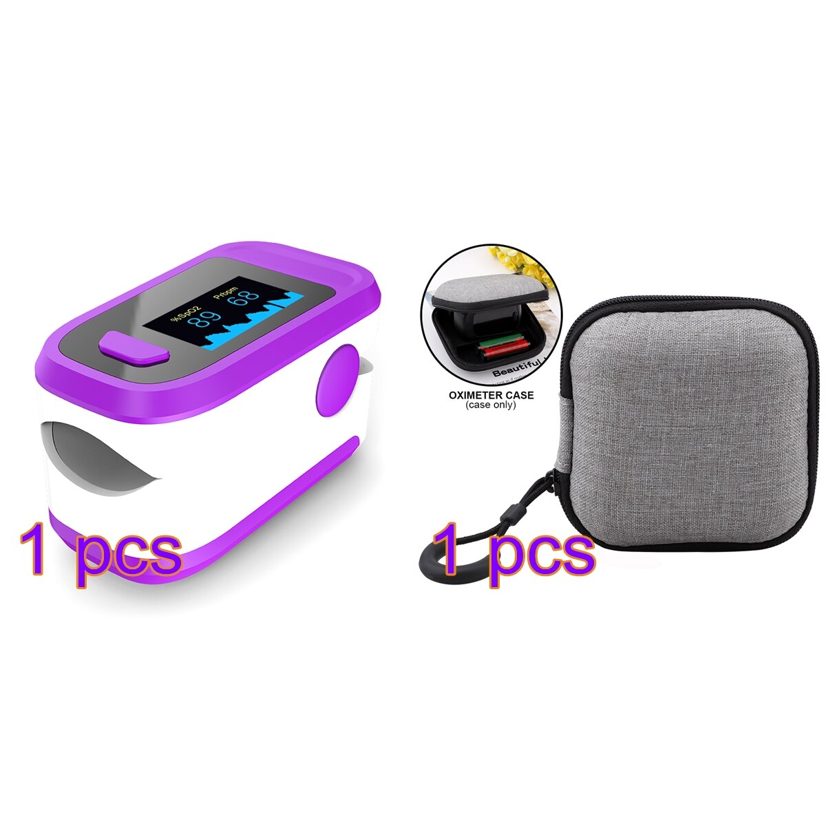 Klar lager 1pc blod ilt monitor finger puls oximeter ilt saturation monitor hurtig uden batteri: A1