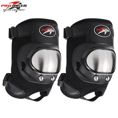 Stainless steel protective gear Short knee pads Motorcycle men and women racing cross-country rider protective equipment: Default Title