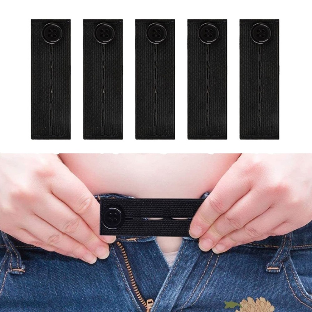 5pcs/lot Adjustable Elastic Waist Extenders Belt Waistband Expanders for Men Women Trousers Jeans Pants Button Extenders