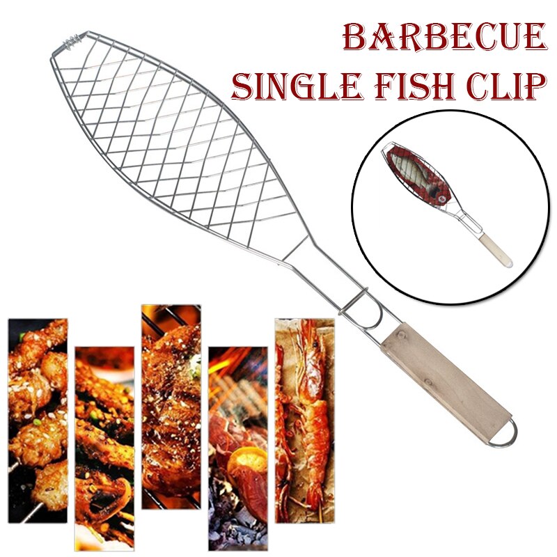 Roasting Fish Grilling Basket Vegetable With Folding Handle DIY Flexible Nonstick Outdoor Barbecue Tool Portable Burger Mesh BBQ