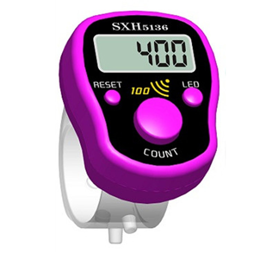 Mini Stitch Marker Row Finger Counter LCD Electronic Digital Display Hand Tally: PURPLE