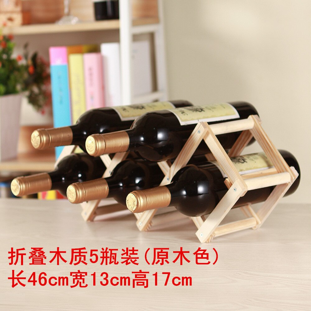 Home wood folding wine rack wine rack 3/6/10 bottle folding wine rack: color4