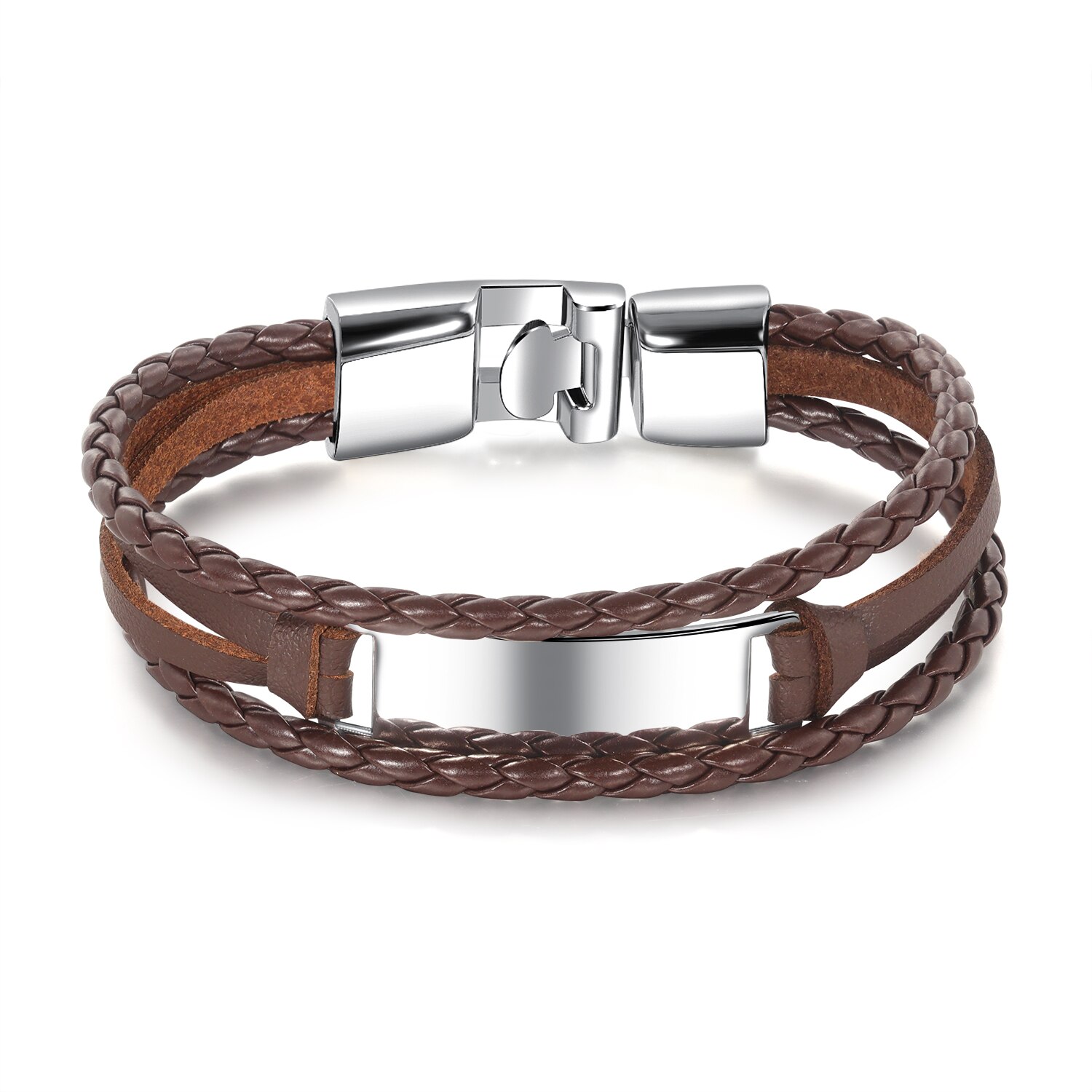 Europese Punk Pu Lederen Armband Met Smooth Tag Voor Vrouwen/Mannen Sieraden 20Cm: Color 1