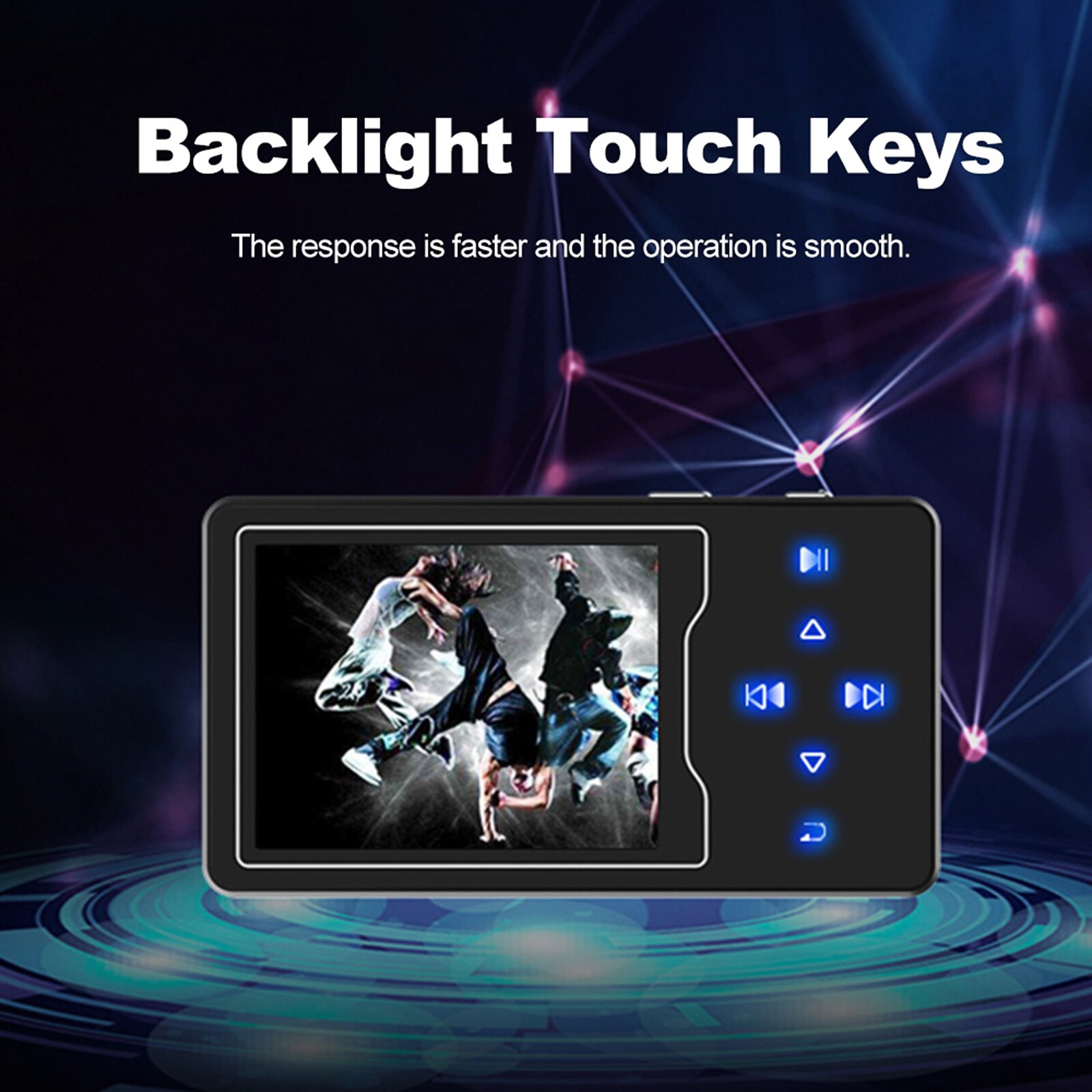 RUIZU D08 8GB MP3 MP4 Digital Player 2.4 Inch Music Player Lossless Audio Video Player FM Radio Recording E-book with Headphone