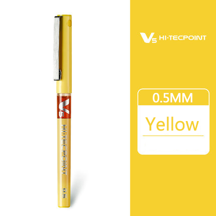 6/12 Uds piloto BX-V5 aguja completa recta bolígrafo líquido BX-V5 0,5mm gel bolígrafo multicolor de gran capacidad: Amarillo / 12pieces