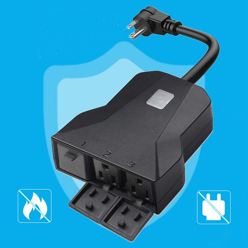 Wifi Smart Socket Alexa Socket Outdoor Waterproof Socket, Smart Phone Application Wireless Remote Control US Plug