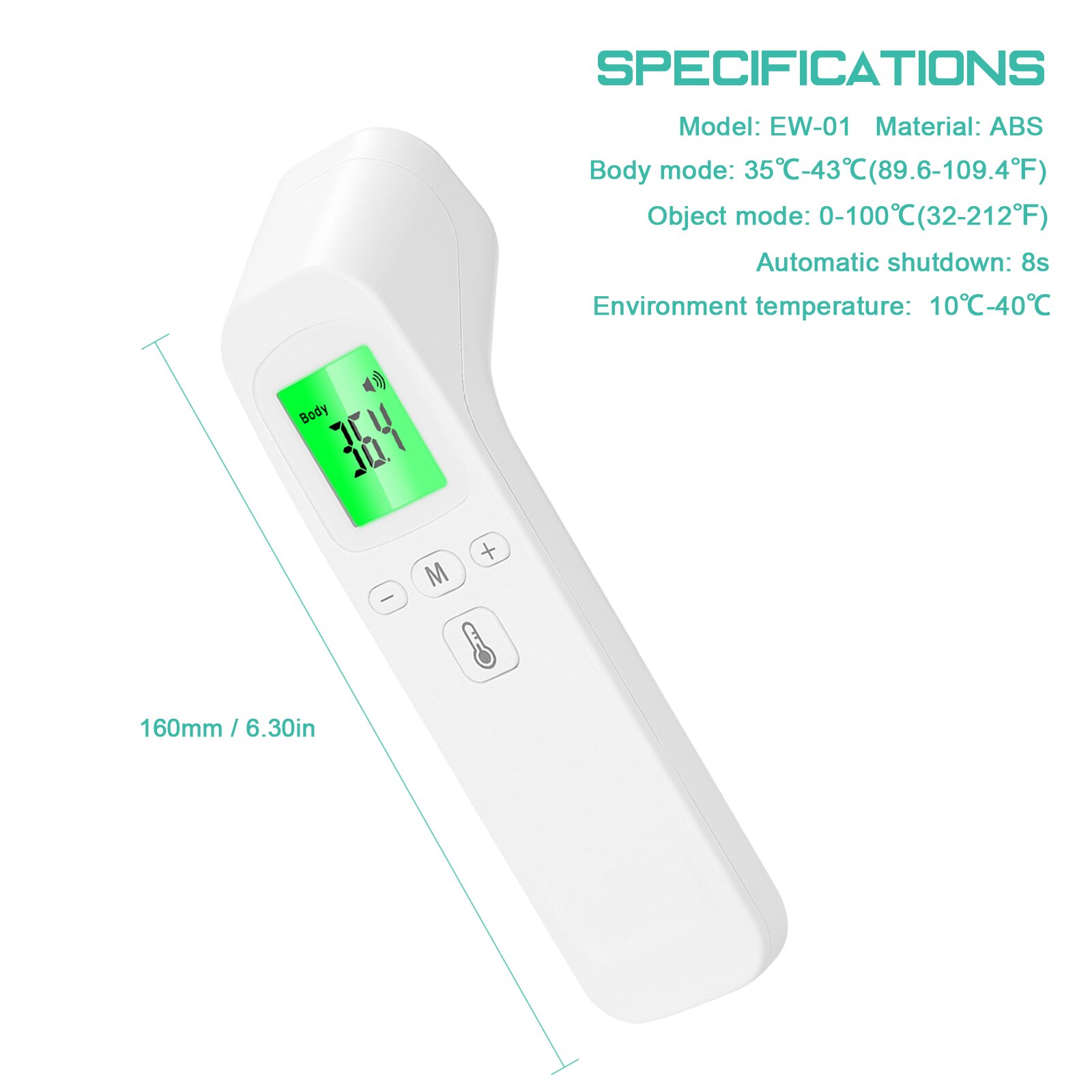 Digital Forehead Thermometer Non-contact Infrared Instrument Electronic Clinical Thermometer Body Temperature Measuring Product