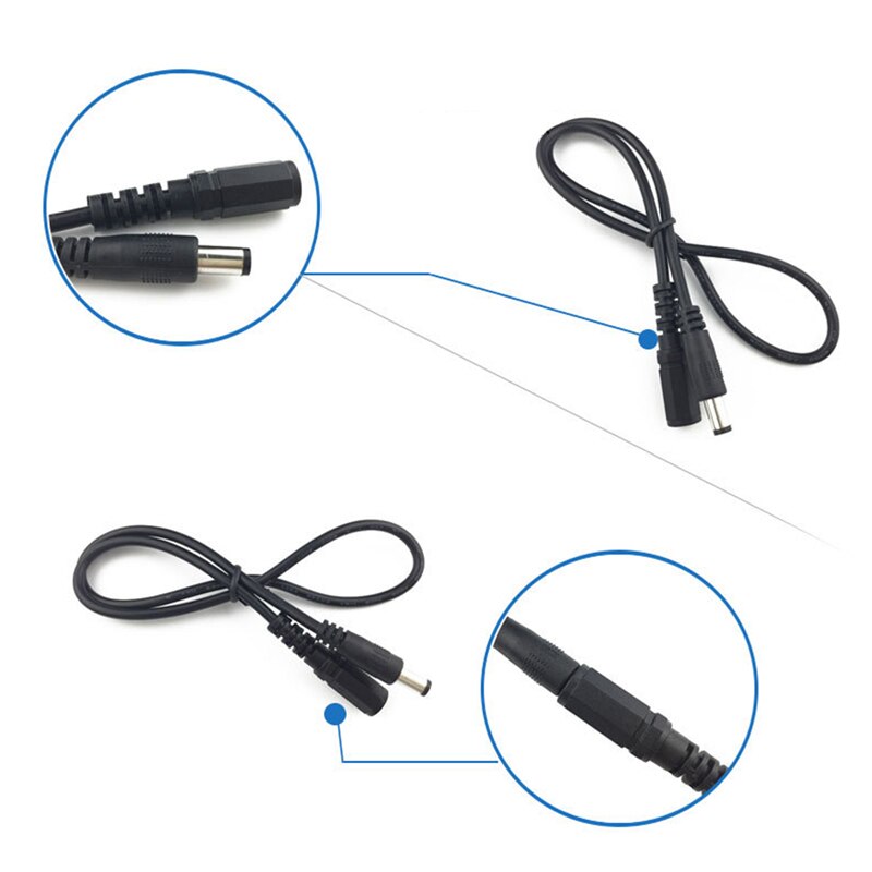 1M DC 5.5mm x 2.1mm Power Male to Female Barrel Plug Connector Extension Cable