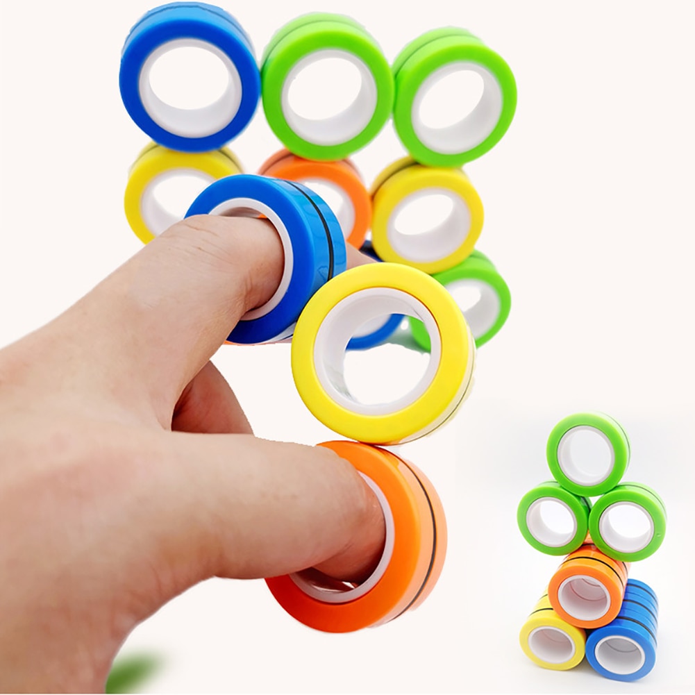 3PCS Anti-Stress Magnetic Magic Rings Unzip Toys For Magician Trick Props Decompression Magic Trick Small Ornaments