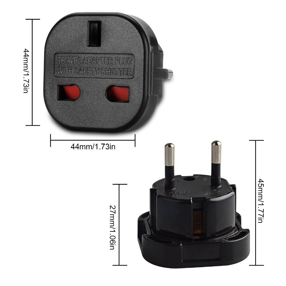 Rdxone UK to EU plug adapter Plug Converter 2 Pin Wall Plug Socket for UK to EU Travel Charger Adapter