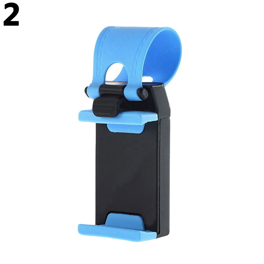 Universele auto stuurwiel telefoon houder houder standaard voor smartphone gps: Blauw