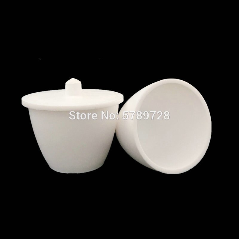 Crisol de vinilo PTFE con cubierta, crisol de laboratorio de PTFE de 20ml a 250ml, tipo común, 1 pieza