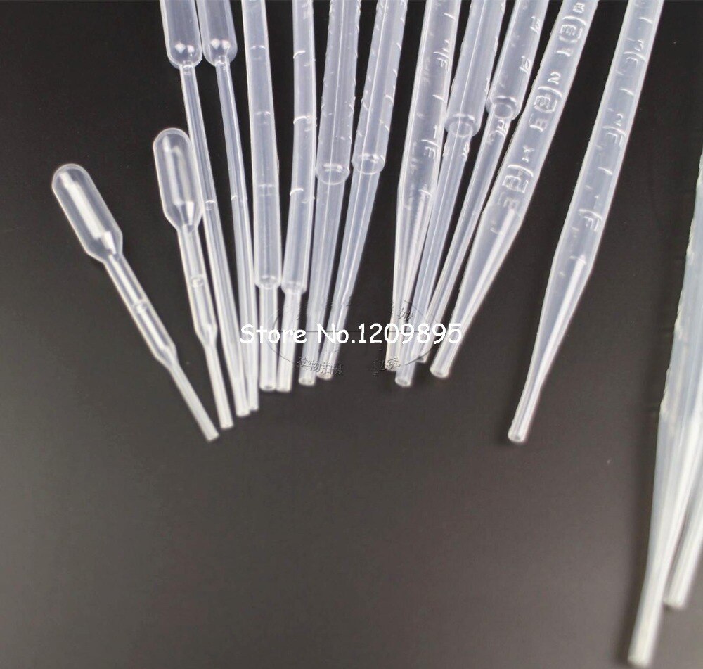 50 stks/partij 0.2/0.5/1/2/3/5/10/Pasteurpipet Makeup Tools laboratorium Wegwerp Afgestudeerd Pasteurpipet Polyethyleen Dropper