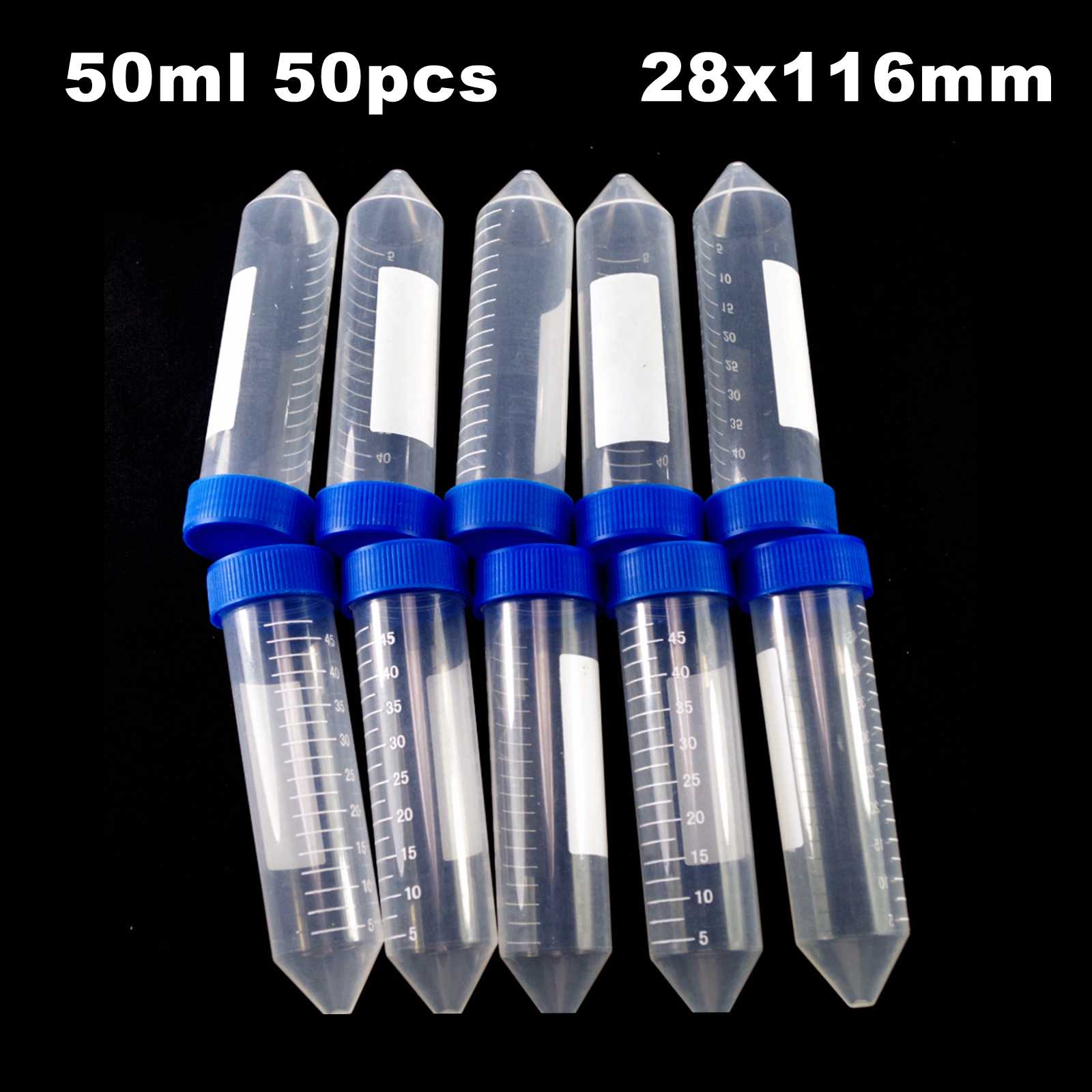 0.2/0.5/1.5/2/5/7/10/20/50/120ml Lab Plastic Centrifuge Tube EP Tube PCR Tube Sample Specimen Laboratory Teaching: 50ml V-Bottom